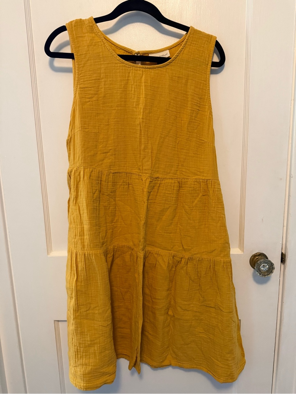 Universal Thread Mustard Tiered Sleeveless Midi Dress
